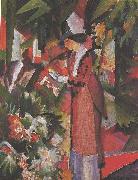 August Macke Walk in flowers Spain oil painting artist